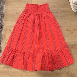 Universal Thread Vibrant Red and Blue A-Line Skirt